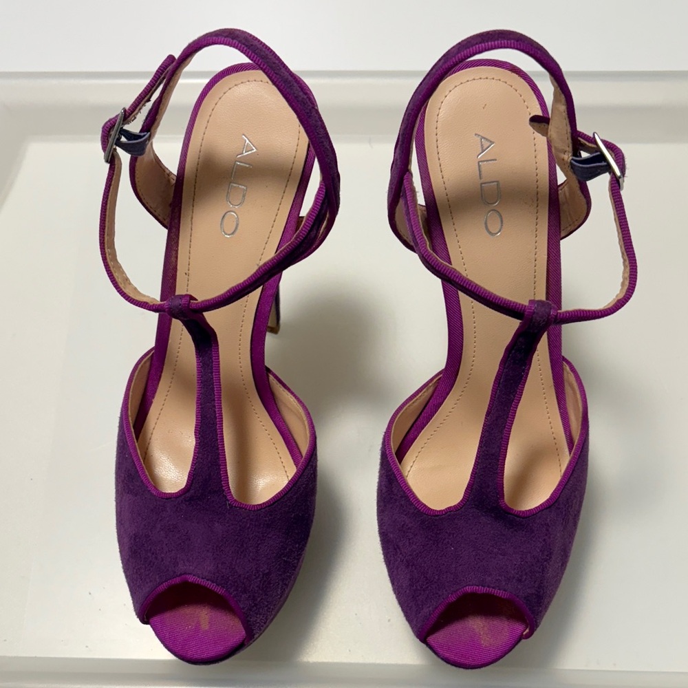 Aldo Women's Vibrant Purple Strappy Heels
